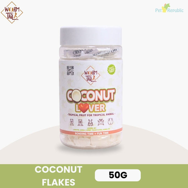WORMTAIL Snack Hamster Sugar Rabbit Coconut Flakes 50gr Small Animal Snack Pet Republic Indonesia 