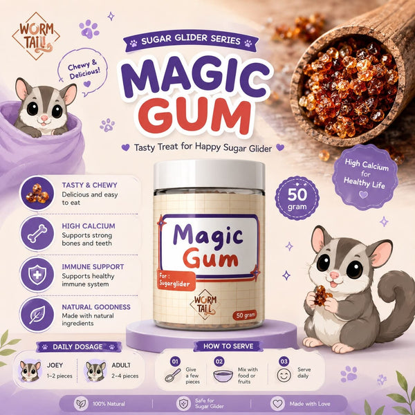 WORMTAIL Snack Sugar Glider Magic Gum 50g no type Tidak ada merek 