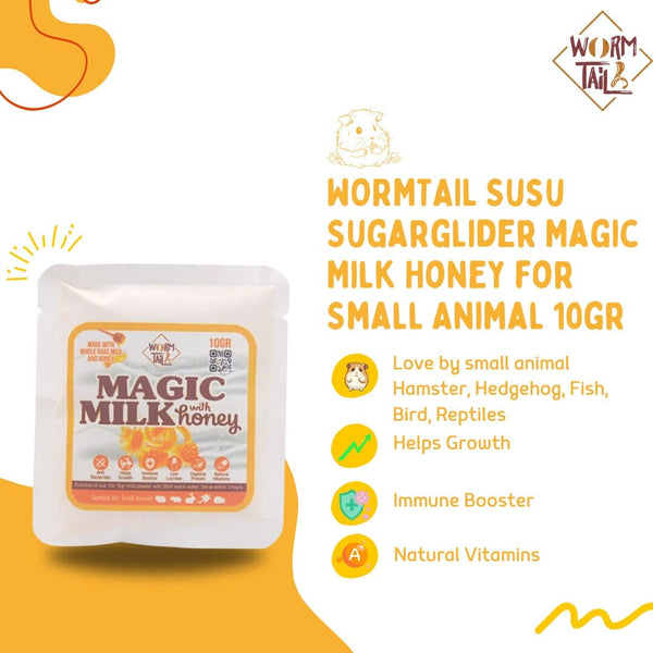 WORMTAIL Susu Hamster Sugarglider Magic Milk with Honey 10gr Small Animal Food Pet Republic Indonesia 