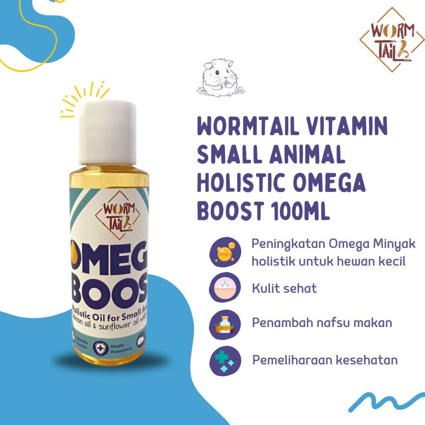 WORMTAIL Vitamin Small Animal Holistic Omega Boost 100ml Small Animal Vitamin Tidak ada merek 