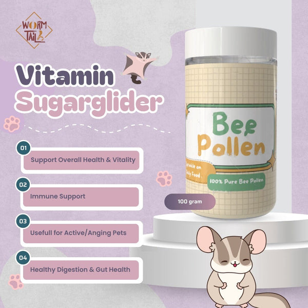 WORMTAIL Vitamin Sugarglider Series Bee Pollen 50gr no type Tidak ada merek 