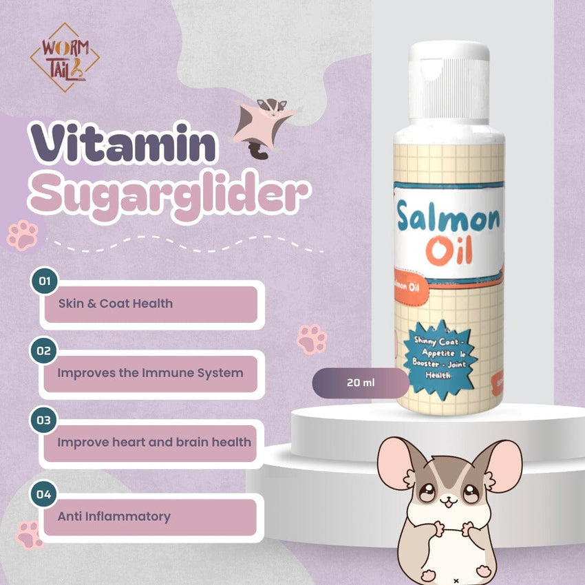 WORMTAIL Vitamin Sugarglider Series Salmon Oil 20ml no type Tidak ada merek 