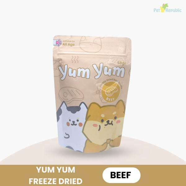 YUMYUM Snack Anjing Kucing Freeze Dried Beef 50g Dog Snack Pet Republic Indonesia 