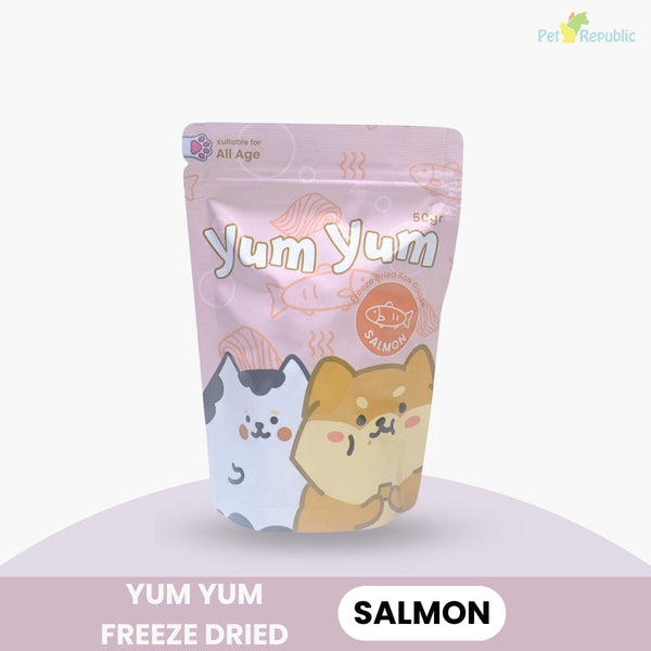 YUMYUM Snack Anjing Kucing Freeze Dried Salmon 50g Dog Snack Yum Yum 