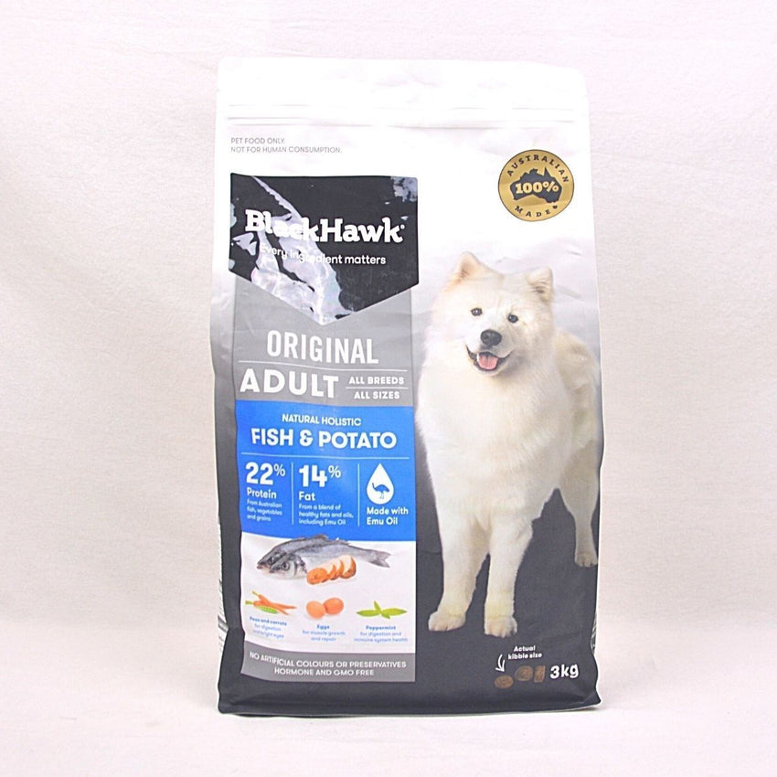 BLACKHAWK Dog Original Adult Fish and Potato 3kg Dog Food Dry Blackhawk 
