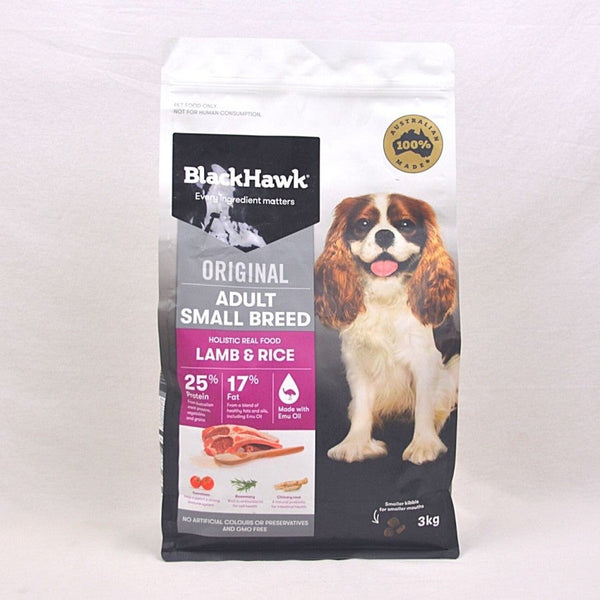 BLACKHAWK Dog Original Adult Small Breed Lamb and Rice 3kg Dog Food Dry Blackhawk 