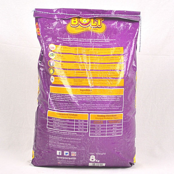 BOLT Cat Food Tuna 8kg Cat Dry Food Bolt 