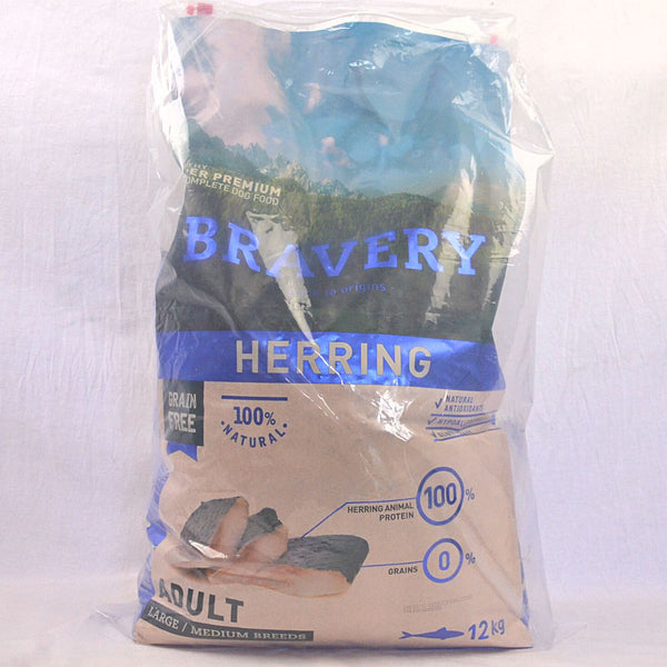BRAVERY Dog Medium Large Adult Dog Herring Dog Food Dry Bravery 12kg 
