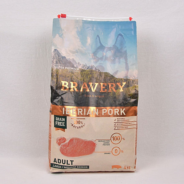BRAVERY Medium Adult Dog IBERIAN PORK 4kg Dog Food Dry Bravery 