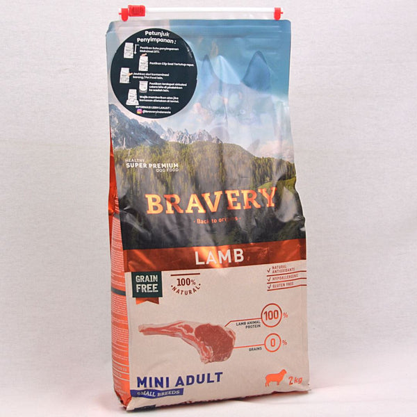BRAVERY Mini Adult LAMB 2kg Dog Food Dry Bravery 