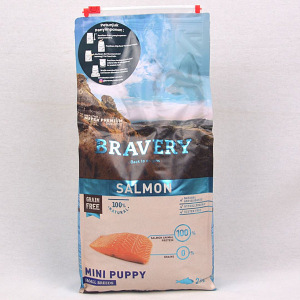 BRAVERY Mini Puppy Salmon 2kg Dog Food Dry Bravery 