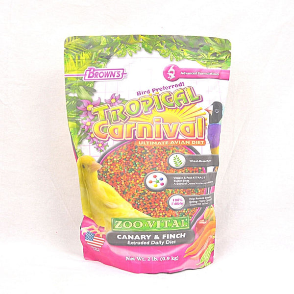 BROWNS Tropical Carnival Zoo Vital Canary and Finch 2lbs Bird Food Brown's 