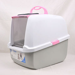 CATIT 50700 Hooded Cat Pan Litter Box Grey-Pink Cat Sanitation Arthacat 