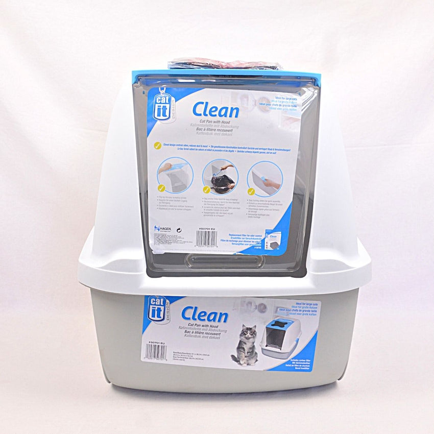 CATIT 50701 Hooded Cat Pan Litter Box BLUE– Pet Republic Indonesia