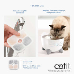 CATIT Pixi Smart Fountain Replacement Filter 3pcs Pet Drinking Cat It 