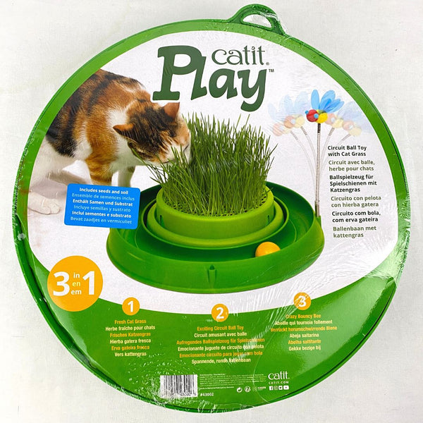 CATIT Play 3 in 1 Circuit Ball Toy with Cat Grass Cat Toy Cat It 