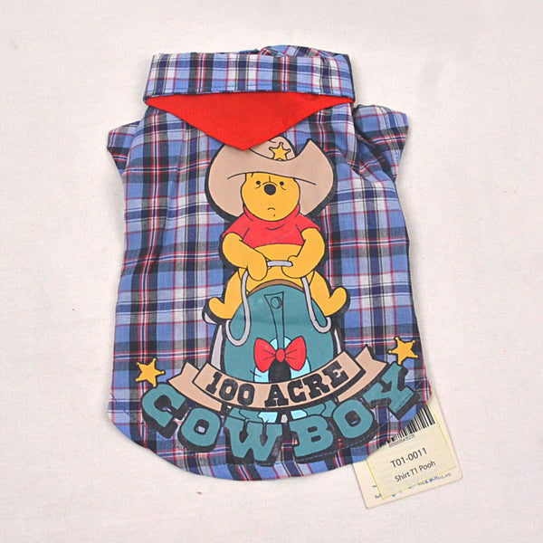 Disney T01-0011 Shirt Pooh Cowboy Blue Red Line Pet Fashion Disney 