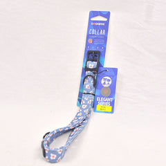 DOGNESS EL02 Elegant Series Collar Blue Flower Pet Collar and Leash Dogness 