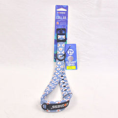 DOGNESS EL02 Elegant Series Collar Blue Flower Pet Collar and Leash Dogness XL 