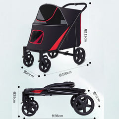 DOUPAWZ Pet Stroller Duo Jumbo HKK106 Black Pet Bag and Stroller Doupawz 