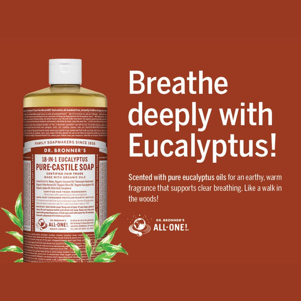 DR.Bronners Sabun Organik Castile Liquid Soap Eucalyptus 946ml Grooming Shampoo and Conditioner Pet Republic Indonesia 