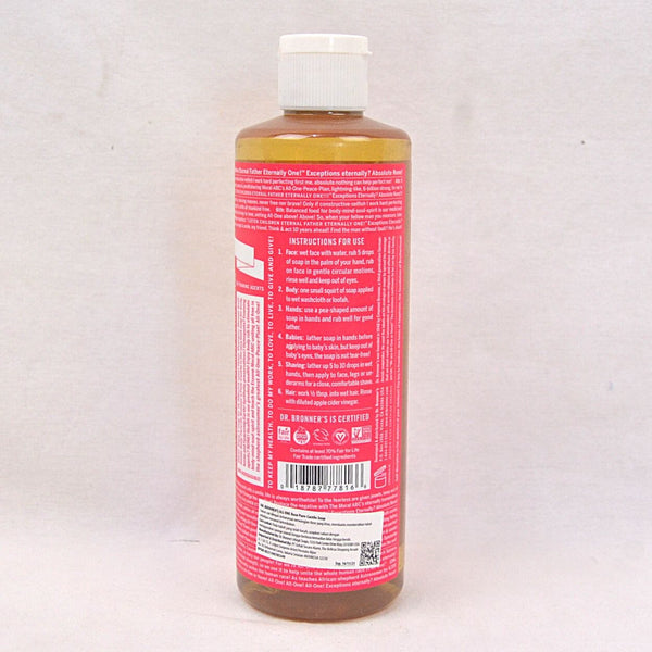 DR.Bronners Sabun Organik Castile Liquid Soap Rose 473ml Grooming Shampoo and Conditioner Dr.Bronners 