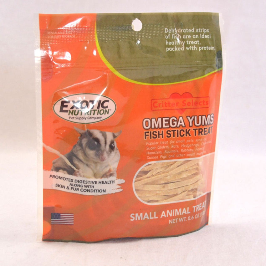 EXOTICNUTRITION Omega Yums Fish Stick Treat 18g Small Animal Snack Exotic Nutrition 