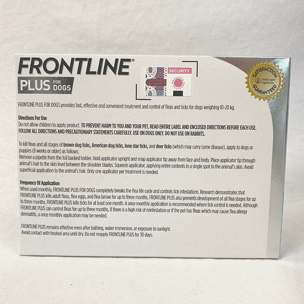 Frontline Plus Spot On Dog 10-20kg 1pcs Grooming Pet Care Frontline 