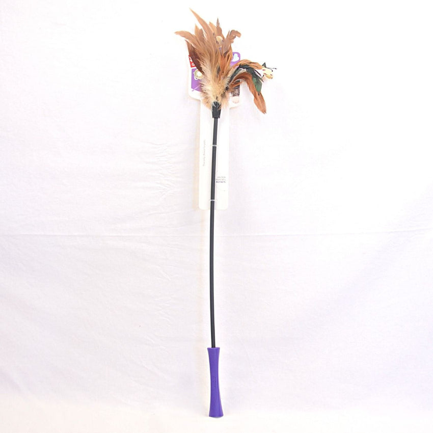 GIGWI 7063 Cat Wand Feather Teaser with Natural Feather Cat Toy Gigwi 