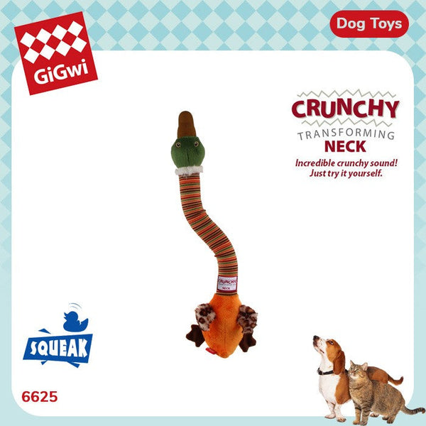 GIGWI Crunchy Neck Plush Friendz Duck 34cm Dog Toy Gigwi 