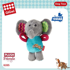 GIGWI Elephant Plush Friendz With Squeaker Dog Toy Gigwi 