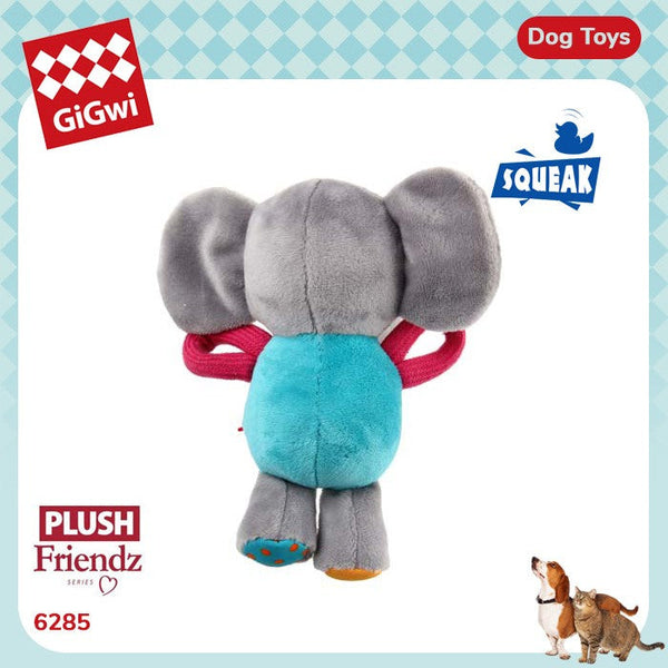 GIGWI Elephant Plush Friendz With Squeaker Dog Toy Gigwi 