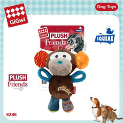 GIGWI Monkey Plush Friendz With Squeaker Dog Toy Gigwi 