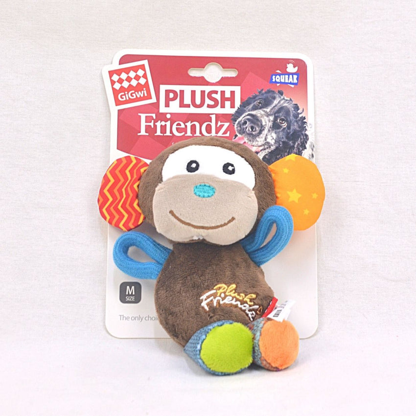 GIGWI Monkey Plush Friendz With Squeaker Dog Toy Gigwi 