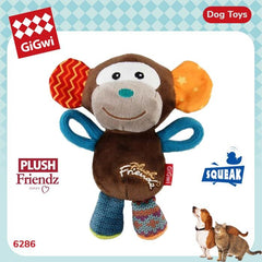 GIGWI Monkey Plush Friendz With Squeaker Dog Toy Gigwi 