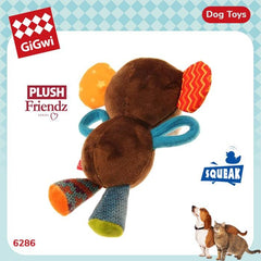 GIGWI Monkey Plush Friendz With Squeaker Dog Toy Gigwi 