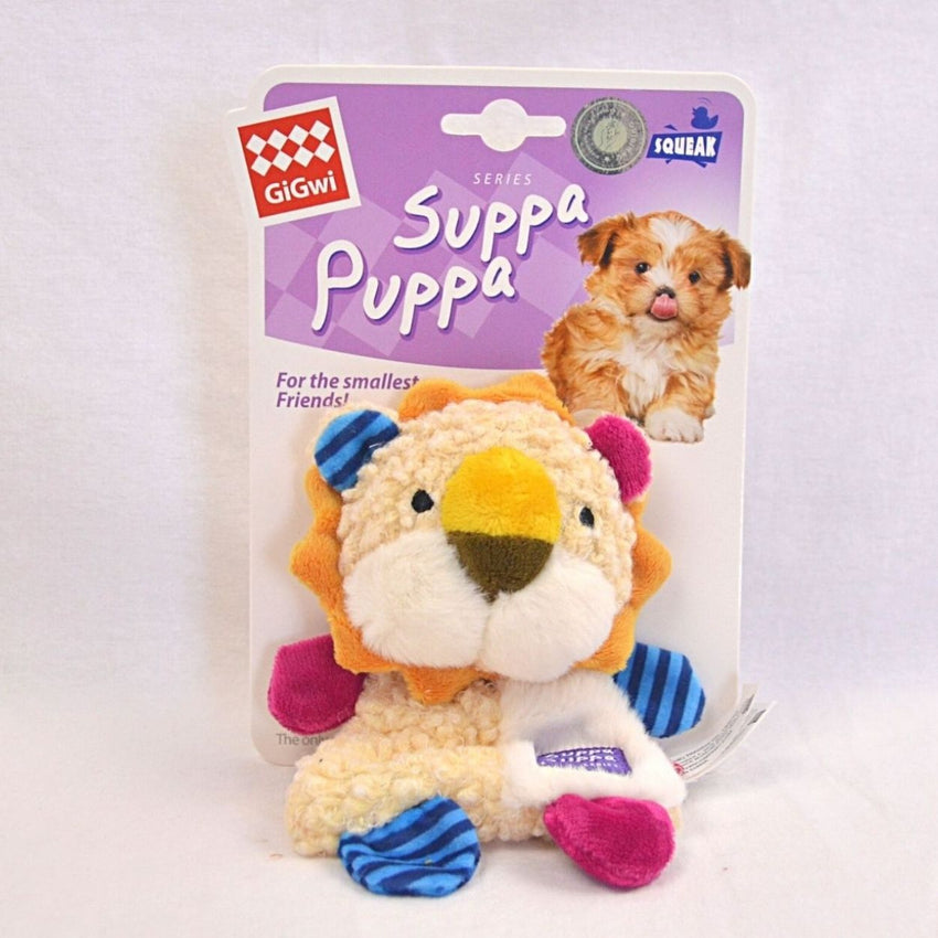 GIGWI Suppa Puppa Lion Squeaker Crinkle Inside 18cm Dog Toy Gigwi 
