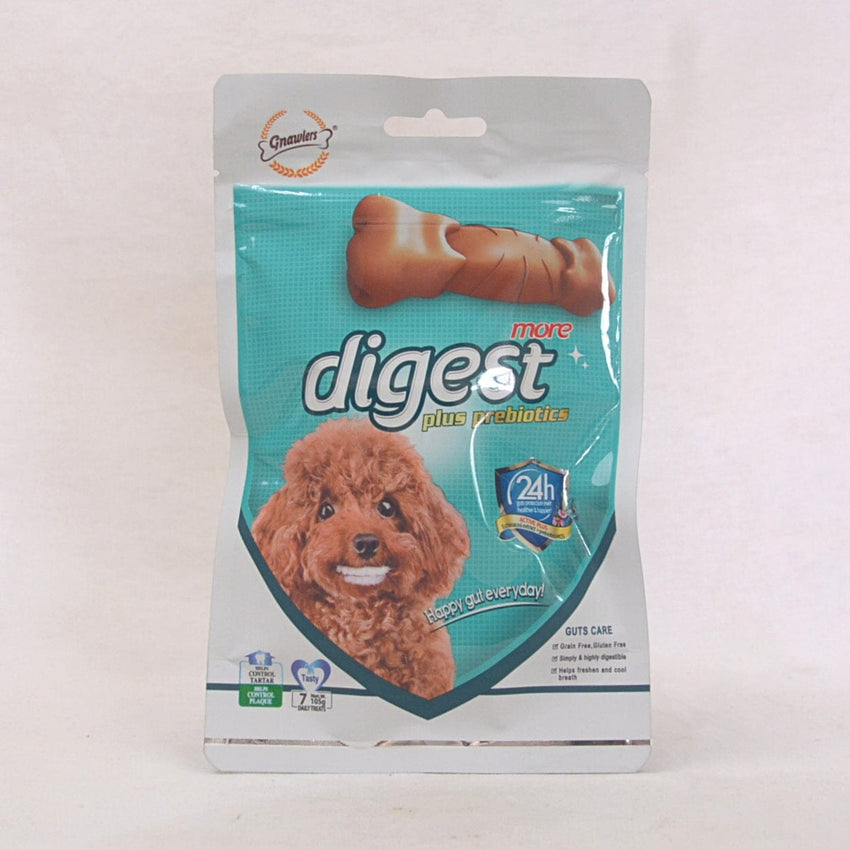 GNAWLERS Snack Anjing Dental Digest More 7pcs 105gr Dog Dental Chew Gnawlers 
