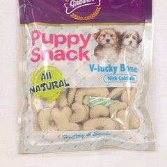 GNAWLERS Snack Anjing Puppy V Lucky Bone Milk 270gr Dog Dental Chew Gnawlers 