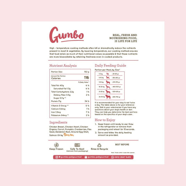 GUMBO Cooked Food Chicken and Cranberry 100gr Hobi & Koleksi > Perawatan Hewan > Makanan & Vitamin Hewan Pet Republic Indonesia 