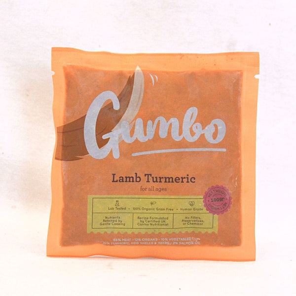 GUMBO Cooked Food Lamb and Tumeric 100gr Frozen Food Gumbo 