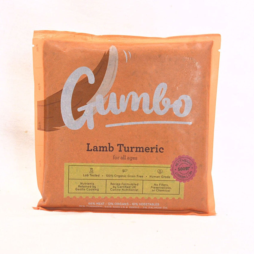 GUMBO Cooked Food Lamb and Tumeric 500gr Dog Frozen Food Gumbo 