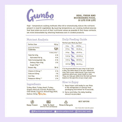 GUMBO Cooked Food Turkey and Chia 100gr Dog Frozen Food Gumbo 