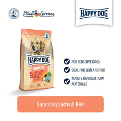 HAPPYDOG Naturcroq Adult Salmon and Rice Dog Food Dry Happy Pet 