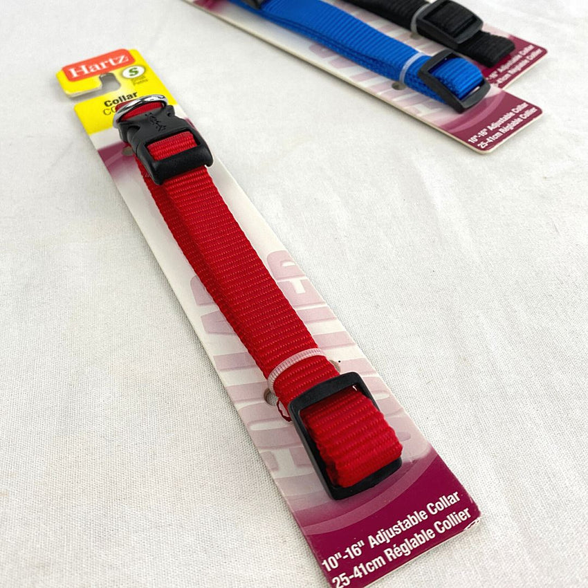 HARTZ Adjustable Collar 10"-16" Pet Collar and Leash Hartz Red 