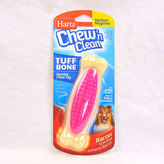 HARTZ Chew and Clean Middlin Tuff Bone Medium Dog Toy Hartz Pink 
