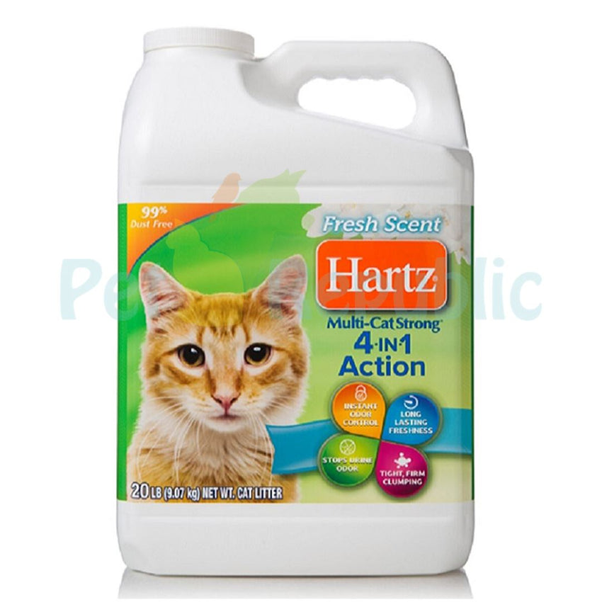 HARTZ Multi Cat Strong 4 in1 Fresh Scent Litter 20lbs - Pet Republic Jakarta