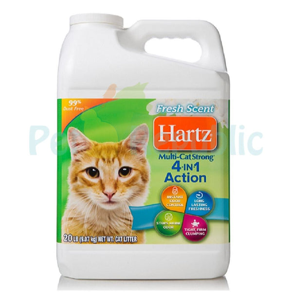 HARTZ Multi Cat Strong 4 in1 Fresh Scent Litter 20lbs - Pet Republic Jakarta