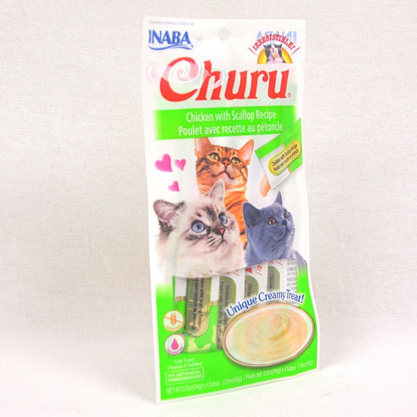 INABA Churu Chicken With Scallop Recipe 4pcs Cat Snack Inaba 