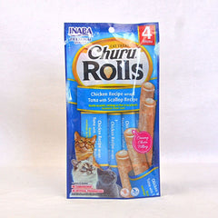 INABA Churu Rolls Chicken Recipe Wraps Tuna With Scallop Recipe 10g Cat Snack Inaba 